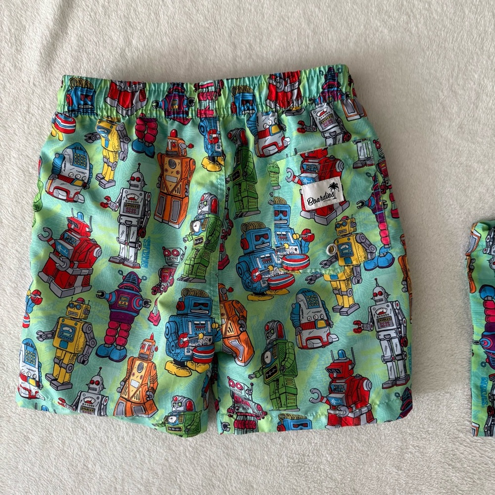 Boys Boardies Colorful Robot Print Swim Shorts 7-8 - Picture 5 of 5